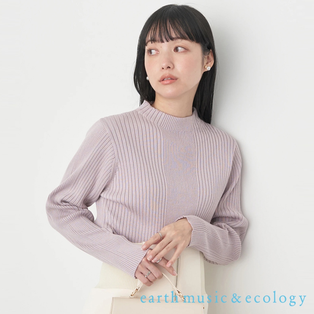 earth music&ecology 羅紋拼接彈性套頭針織衫(1N41L2C0200)