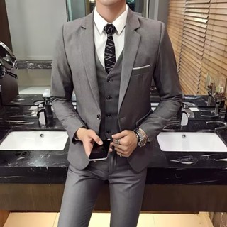 免運✨[S-5XL] 男士西裝 西裝外套 男士正裝商務外套夾克韓版西裝修身婚禮燕尾服