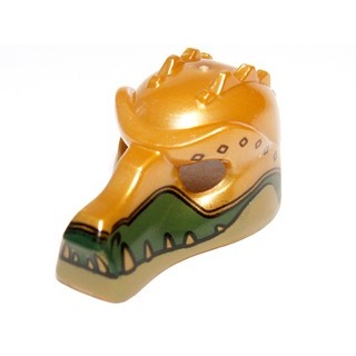 【樂高大補帖】LEGO 樂高 珍珠金色 鱷魚王 頭盔 CHIMA【12551pb03/70006/70014】