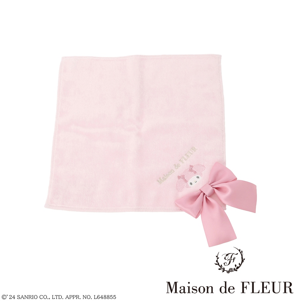 Maison de FLEUR 夏日柔和系列Melody刺繡緞帶手帕(8A41F1R1100)