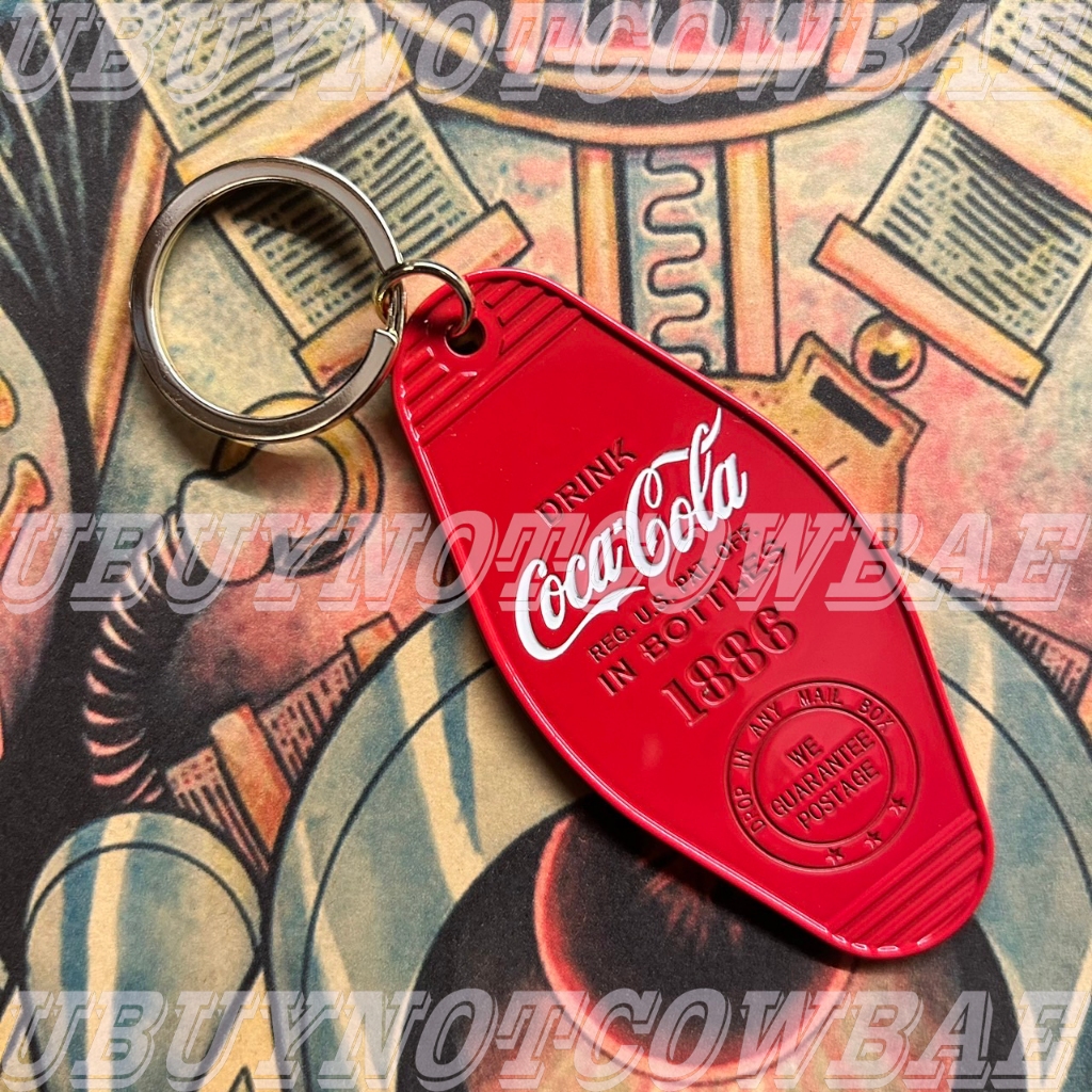 日本 可口可樂 COCA COLA  復古 汽車旅館 飯店 金屬 鑰匙圈