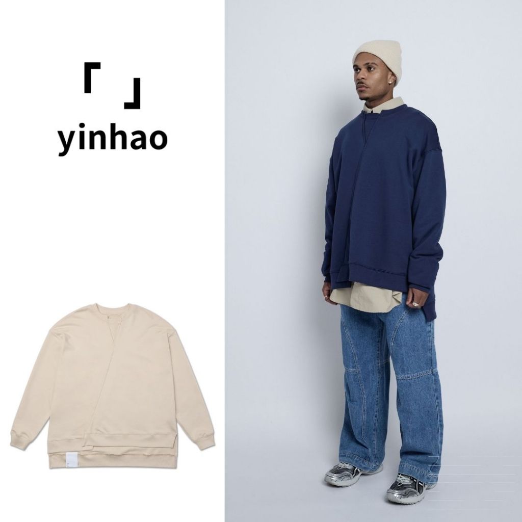 【「　」yinhao】BLACK LABEL ｜Asymmetric SweatShirt