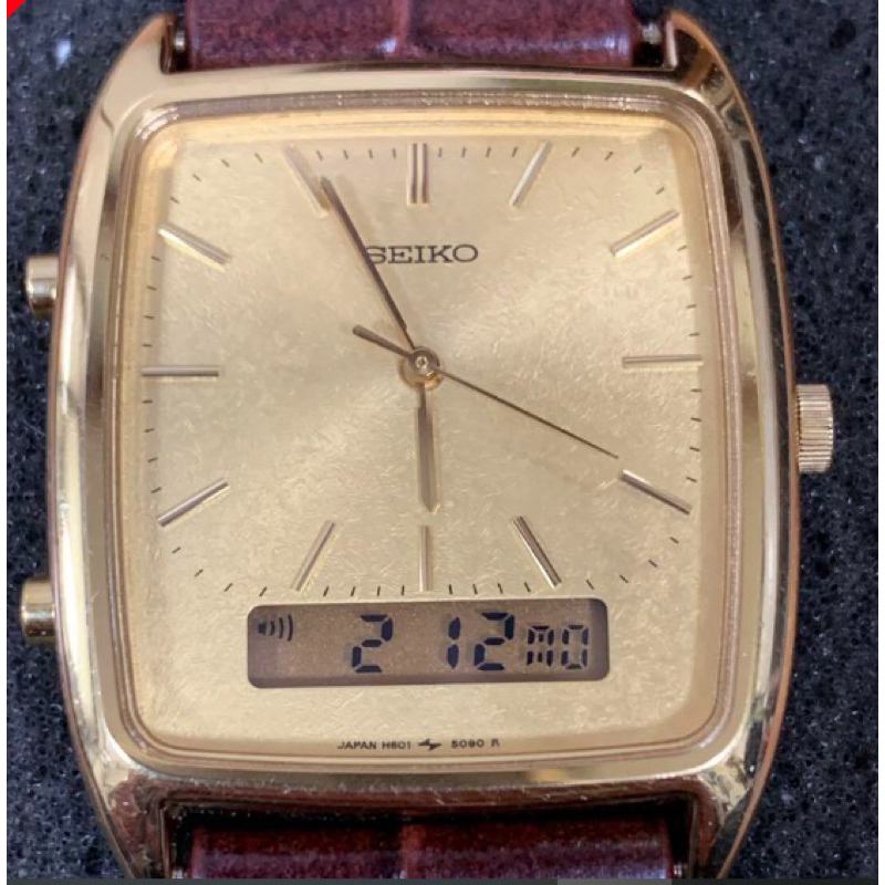 Seiko H601-5050 雙顯示石英錶 精工老錶 日本製