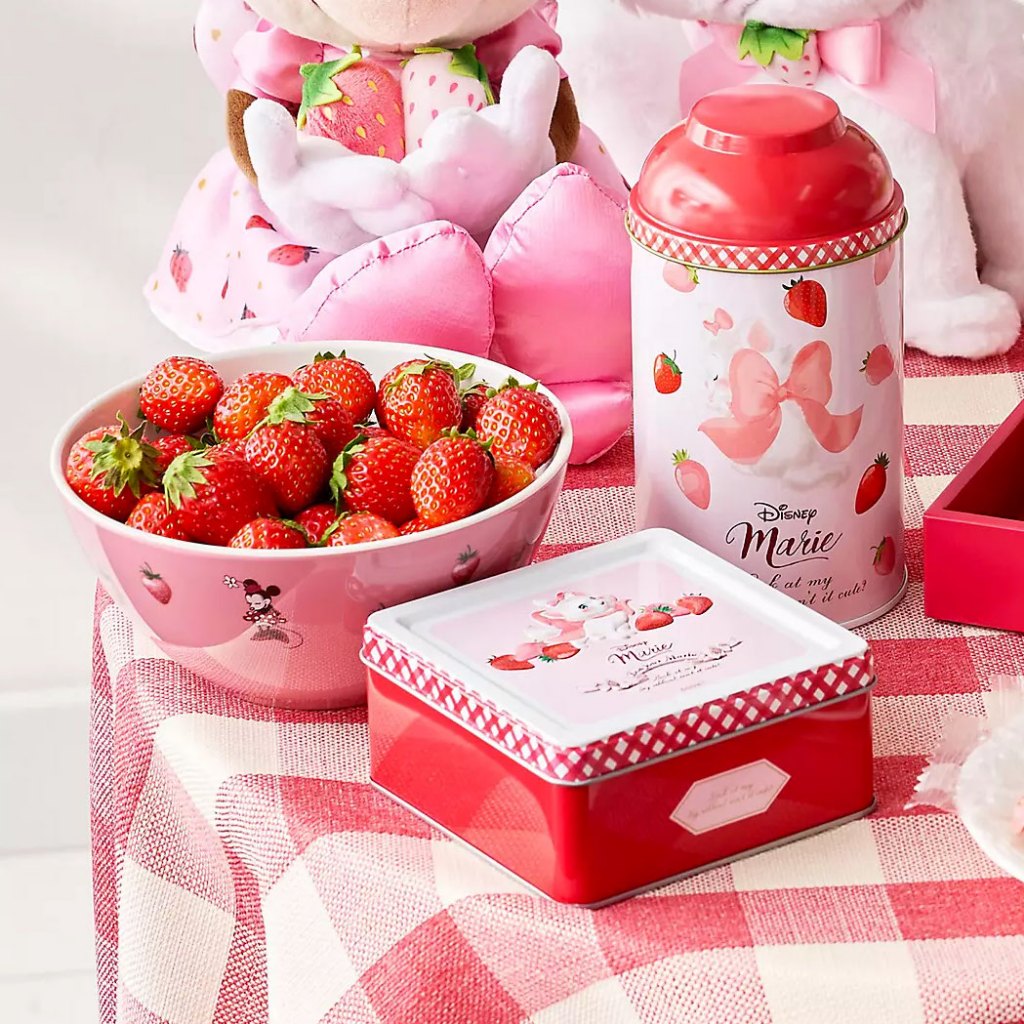 現貨❤️日本空運✈️東京迪士尼瑪麗貓米妮草莓餅乾草莓乾草莓罐裝鐵罐密封罐瑪莉貓拿鐵奶茶粉草美巧克力脆米