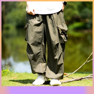 【CLAN】寬版工裝長褲 Cargo Pants 大口袋 抽繩 工裝褲 日系工裝 闊腿 軍長褲 寬鬆 jks 工作褲