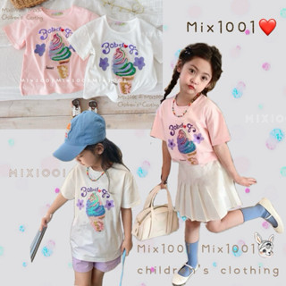 🌈✨mix1001草莓🍓葡萄🍇雙拼冰淇淋亮片上衣✨兒童亮片冰淇淋造型花朵上衣5-17