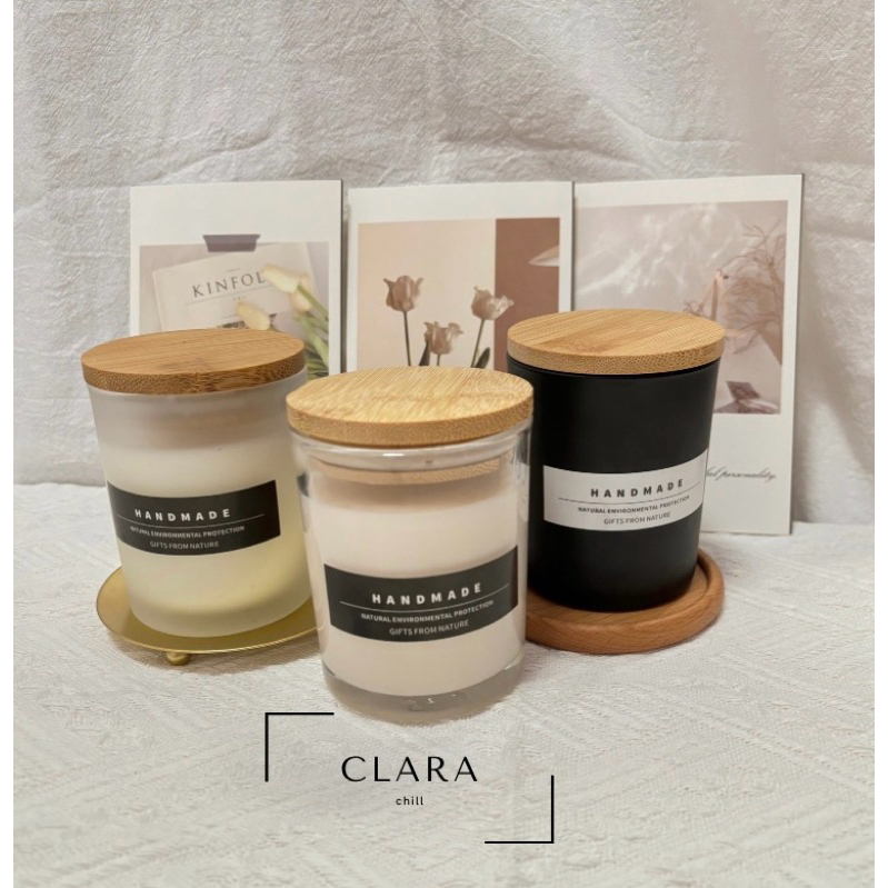 Clara candle| 木蓋玻璃杯容器蠟燭