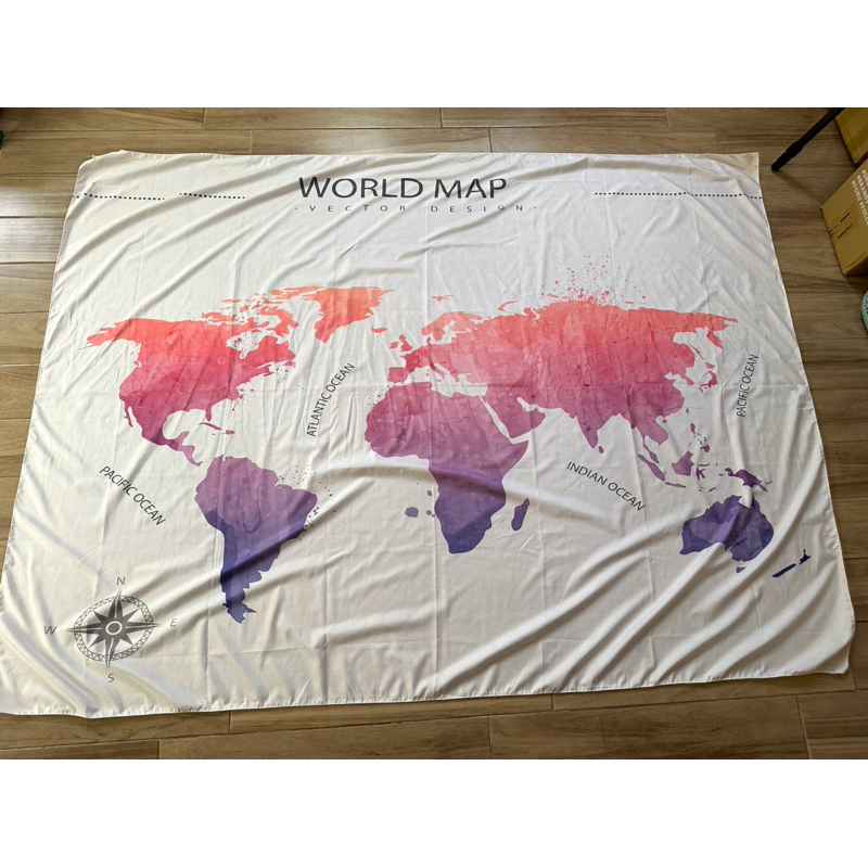 極少用~  超大的世界地圖 掛布 北歐風掛毯 W200*H150cm  背景布 牆壁裝飾