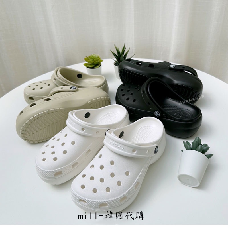 韓國代購 crocs classic platform clogs 雲朵鞋 穆勒鞋 增高 厚底 206750