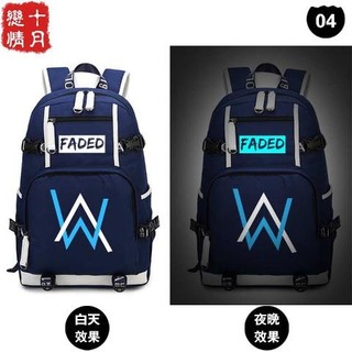 （臺灣熱銷）電音之王Alan Walker艾倫沃剋Faded聯名款雙肩包 背包 書包 旅行包 後背包 大容量雙層防水書包