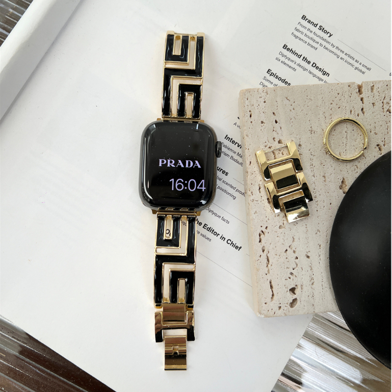 暗黑係回形金屬APPLE WATCH錶帶 蘋果金屬手環錶帶 SE S9/8/7/6/5 iwatch全系列錶帶 45mm