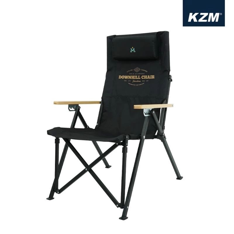 二手    KAZMI KZM 個性木手把四段可調折疊椅 折疊椅 舒適椅 戶外椅 鋁合金椅 椅子 露營 黑色 1500