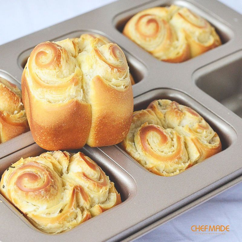 (烘培廚房)chefmade學廚WK9150方形6連麵包模金磚蛋糕模適用wk9322紙托烘焙烤模方形蛋糕模具wk9150