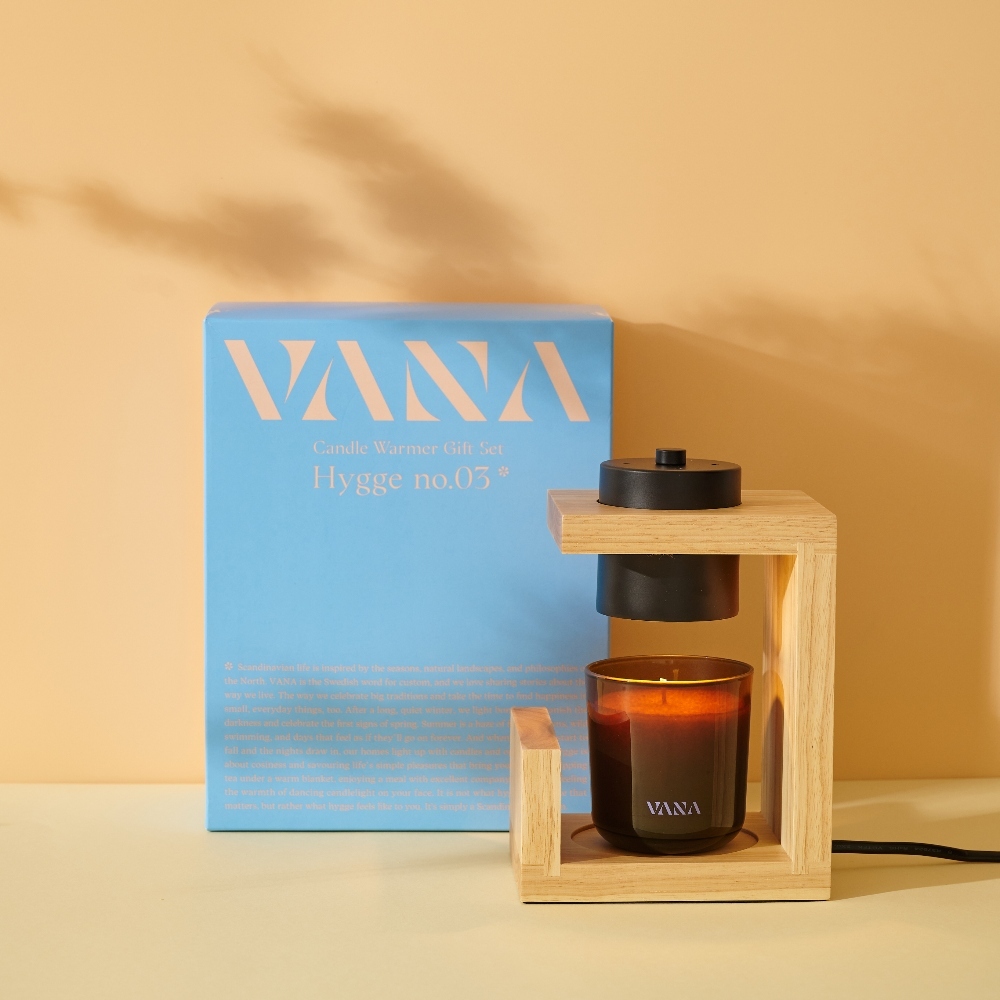 VANA Hygge No. 03 實木款香氛暖燈禮盒 純天然植物蠟燭
