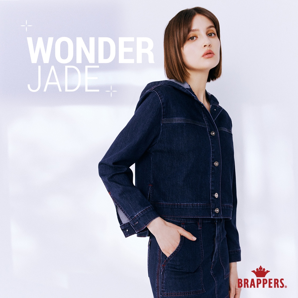 BRAPPERS 女款 玉石丹寧系列-wonder jade牛仔外套-深藍