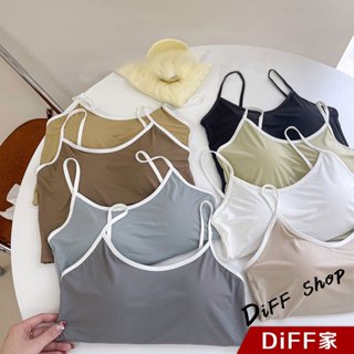 【DIFF】韓版冰淇淋色無痕吊帶背心 帶胸墊 短版背心 小可愛 女裝 衣服 短版上衣 短板上衣 運動背心 【V298】