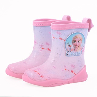 [現貨]冰雪奇緣-愛莎公主-粉色 兒童雨鞋 防水雨靴 輕便水靴 水鞋