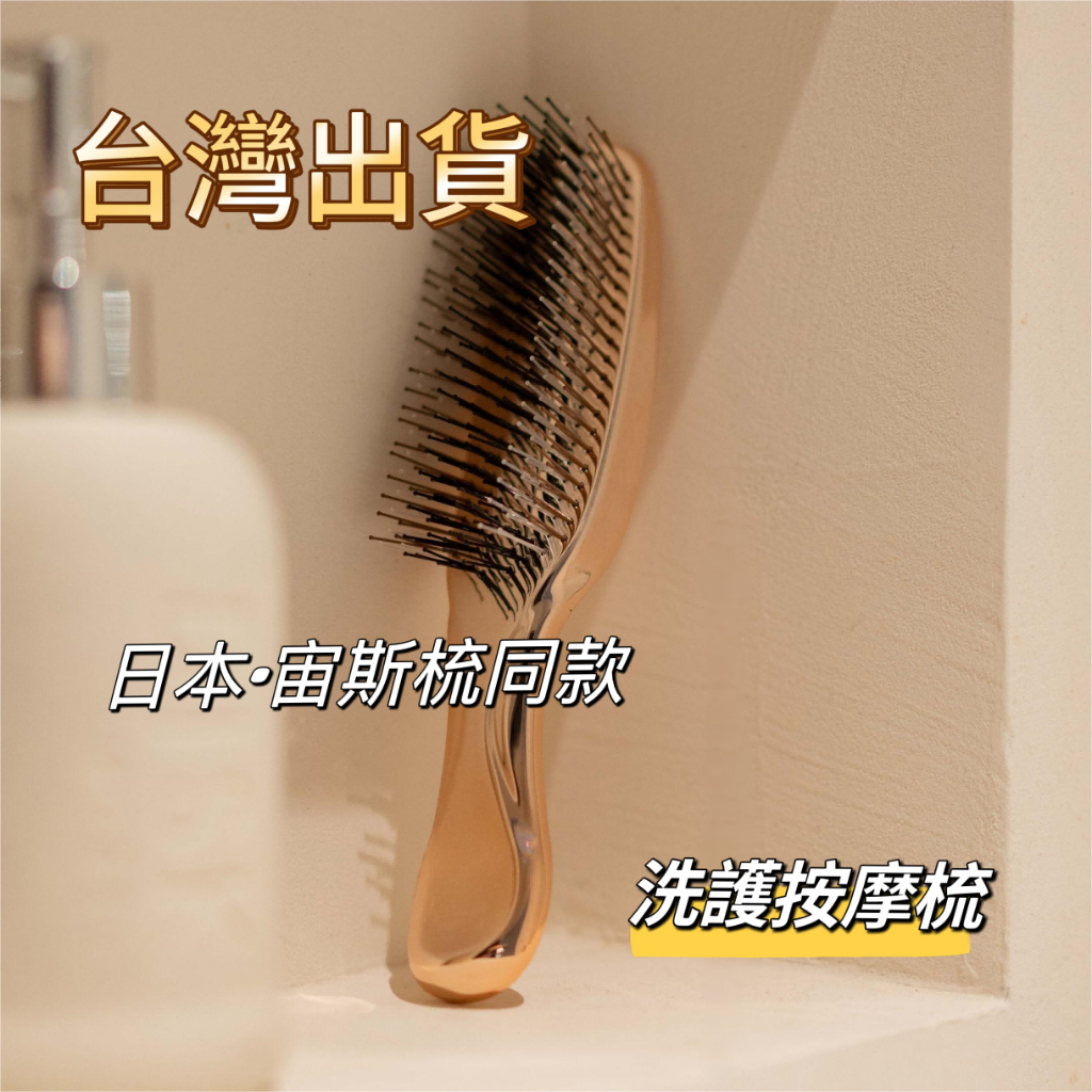 台灣出貨✨日本宙斯洗護梳 梳子 按摩頭皮 | 舒緩 | 去糾結 | 黃金梳子 | 二代清潔毛孔 | 角質護理
