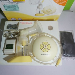 二手 110年購入美德樂 medela Swing Flex電動單邊吸乳器美樂漢堡機+medela手動吸乳器,九成新