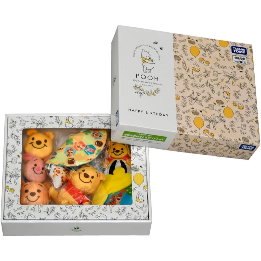 小熊維尼 初生兒 寶寶誕生禮盒組 迪士尼_91535 日本TAKARA TOMY出品 永和小人國玩具店