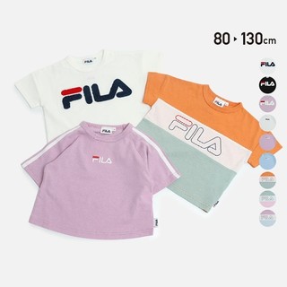 r胖瑪日本購🌸現貨🌸正版 871401 FILA 刺繡 三色 短袖上衣 短袖 上衣 童裝 兒童 素T 衣服 T恤 插肩袖