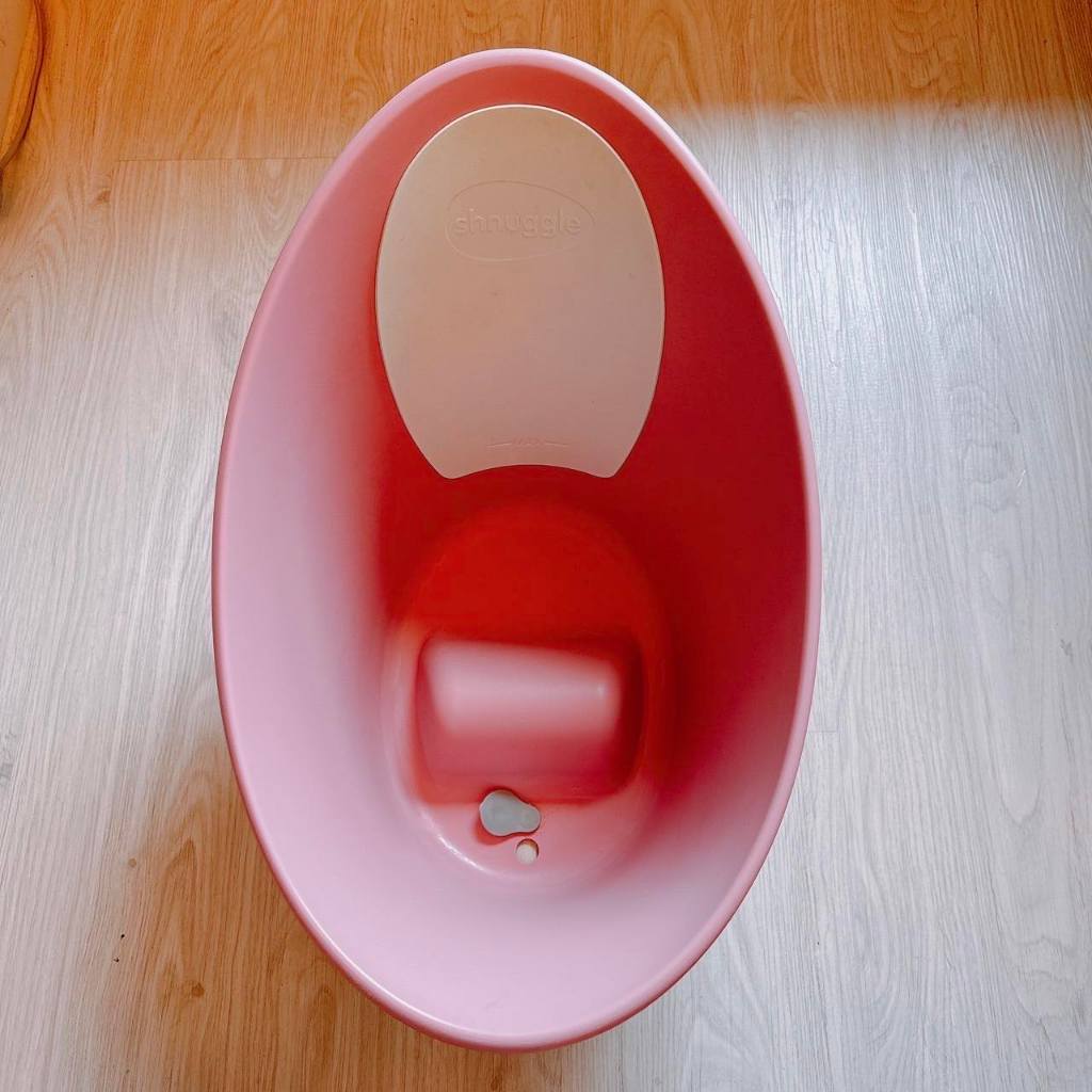 英國 Shnuggle 月亮澡盆 粉紅色 0-12m 月亮盤 Shnuggle嬰兒浴盆 買還加送洗澡玩具