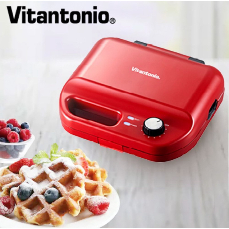 【日本Vitantonio】小V多功能計時鬆餅機 (熱情紅 VWH-50B-R)