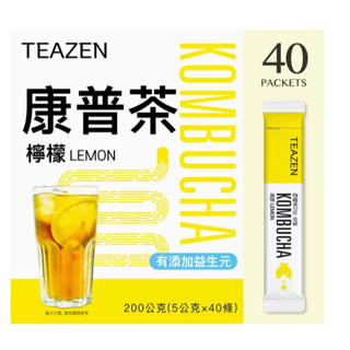 好市多商品-TEAZEN 康普茶 檸檬口味 5公克 X 40包