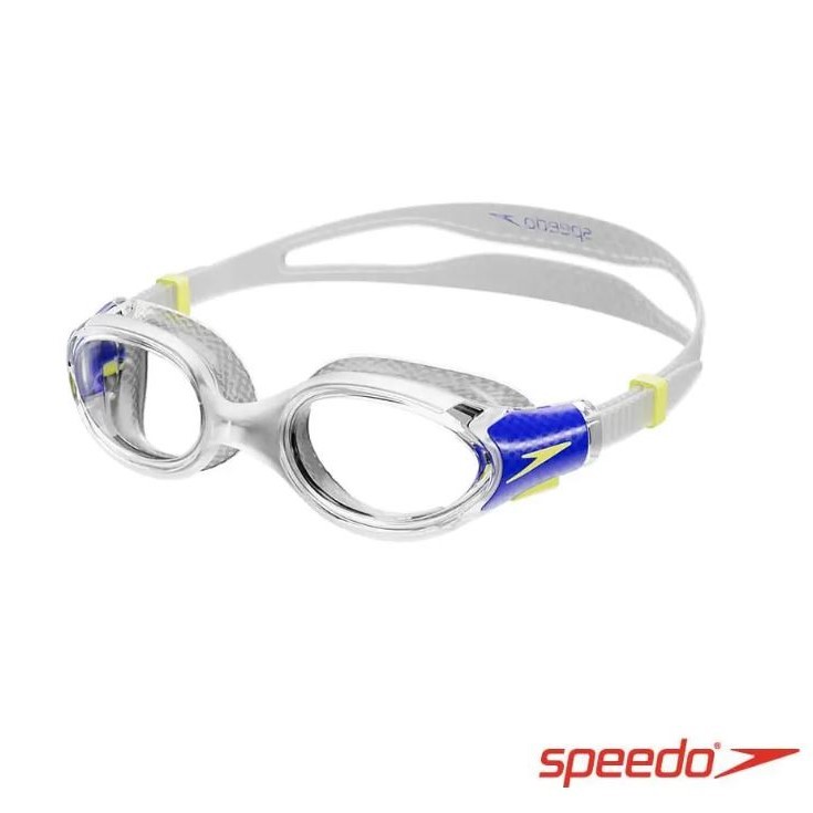 【線上體育】Speedo 兒童運動泳鏡 Biofuse2.0 透明/藍黃 適合6-14y