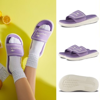 【KangaROOS 美國袋鼠鞋】女鞋 HYPER SLIDE 厚片吐司拖鞋 魔鬼氈 止滑 (紫-KW41973)