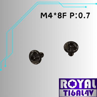 【瘋螺絲】ROYAL 鈦合金螺絲★ M4*8F P:0.7 錐形螺絲★64鈦/正鈦/鈦合金螺絲★出貨附發票★帝王黑