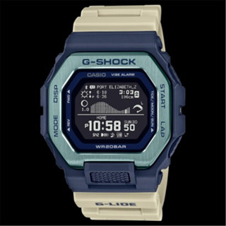 CASIO 卡西歐 G-SHOCK 衝浪 潮汐 藍芽 智慧 橡膠腕錶 - 米黃x藍(GBX-100TT-2) [秀時堂]