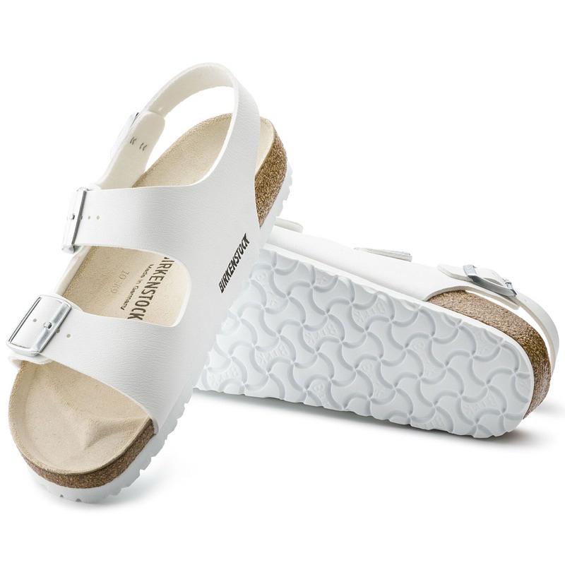 BIRKENSTOCK德國 勃肯足跡舒適鞋 Milano／合成皮 / 白色