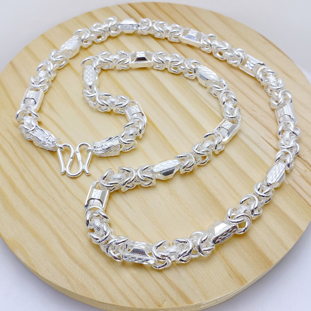 金泰源銀樓 純銀 999 銀 雙龍頭 寬版 龍頭 龍 1兩 2兩 3兩 金剛鍊 項鍊 鍊子 粗款 大版 傳統 男生 銀鍊