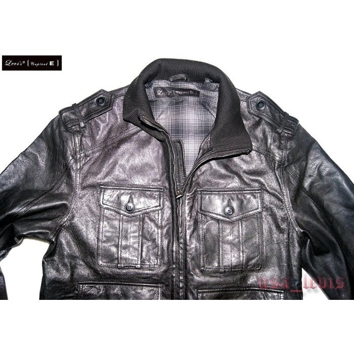 【原價2萬現貨M=L號】美國LEVIS CAPITAL E Leather Jacket A-2牛皮立領騎士皮衣飛行夾克