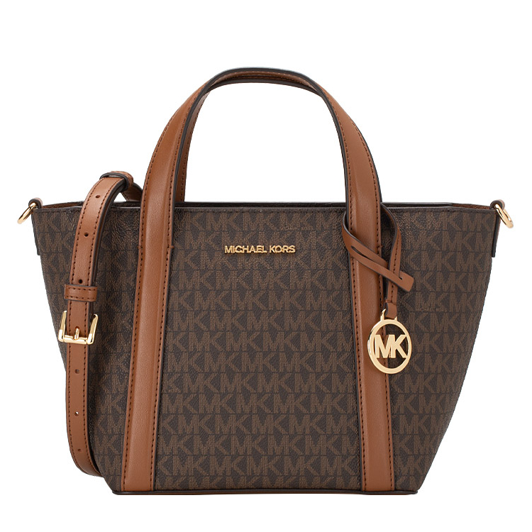 MICHAEL KORS 經典老花手提斜背兩用包 蝙蝠包 防刮PVC皮革 斜背包 手提包 M29180 MK(現貨)