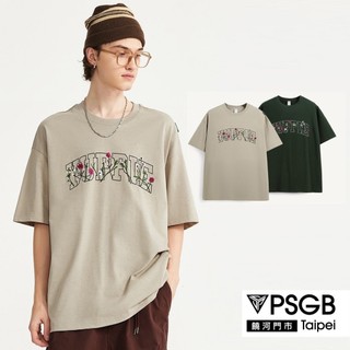 PSGB Taipei-N0-0007-電繡花圖短T-T恤-流行-服飾-男裝-女裝-夏日-情侶款(現貨)
