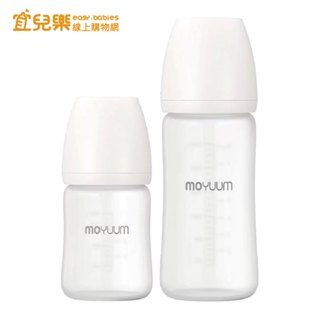 韓國 MOYUUM 寬口矽膠玻璃奶瓶 150ml/240ml【宜兒樂】
