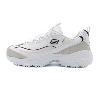 Skechers D Lites 白灰 皮革 休閒 厚底 老爹鞋 女款 J2568【新竹皇家150231WBK】
