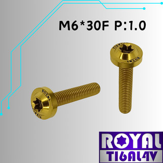 【瘋螺絲】ROYAL 鈦合金螺絲★ M6*30F P:1.0 飛碟頭螺絲★ 64鈦/正鈦/鈦合金螺絲★出貨附發票★土豪金