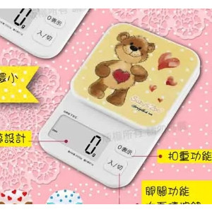 日本 dretec Suzy s Zoo 梨花熊 大螢幕烘焙料理秤/電子秤(2kg/1g)