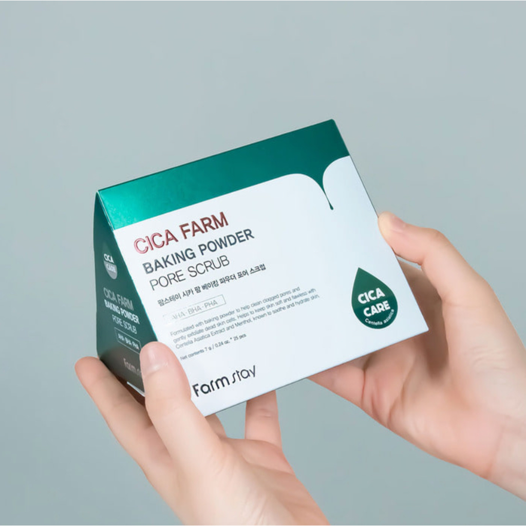 🇰🇷韓國 Farm stay蘇打去角質洗顏乳 CICA 積雪草舒護(綠) 7g*25入