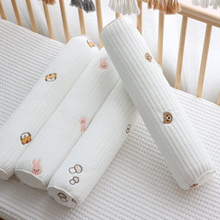 電子發票🧾L涼感絎縫/純棉/mini華夫格圓柱枕 刺繡圖案 可拆洗 安撫枕 孕婦枕 抱睡枕 圓枕 嬰兒床防撞 床圍 滿月