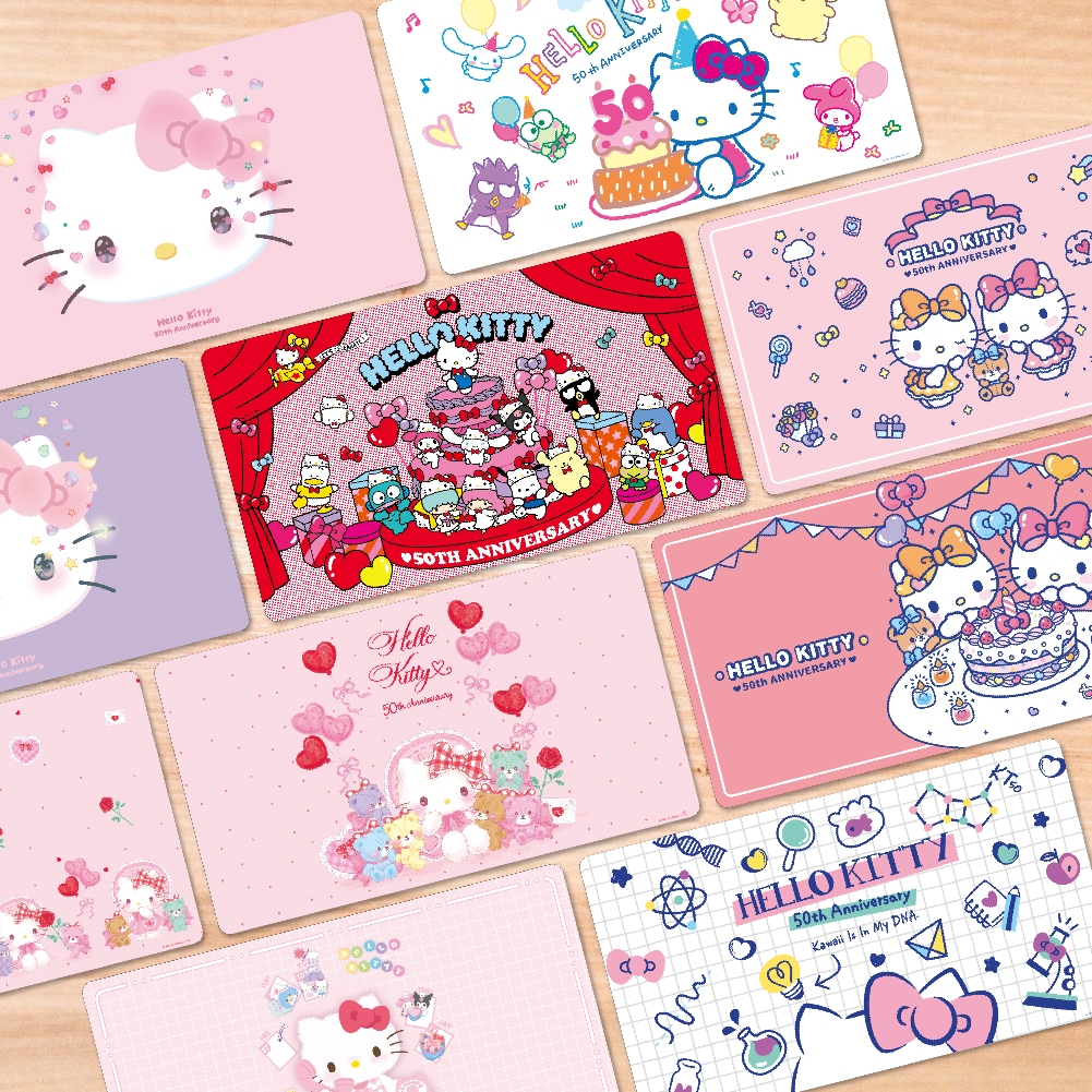 HELLO KITTY 50週年系列萬用墊 牌墊 滑鼠墊 桌墊 【卡樂購】
