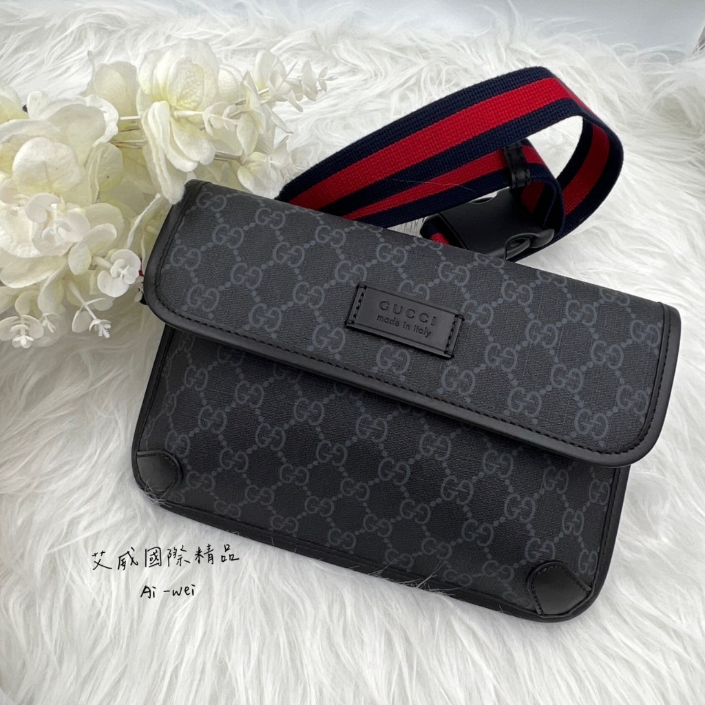 ✨GUCCI GG SUPREME 帆布男腰包/胸包