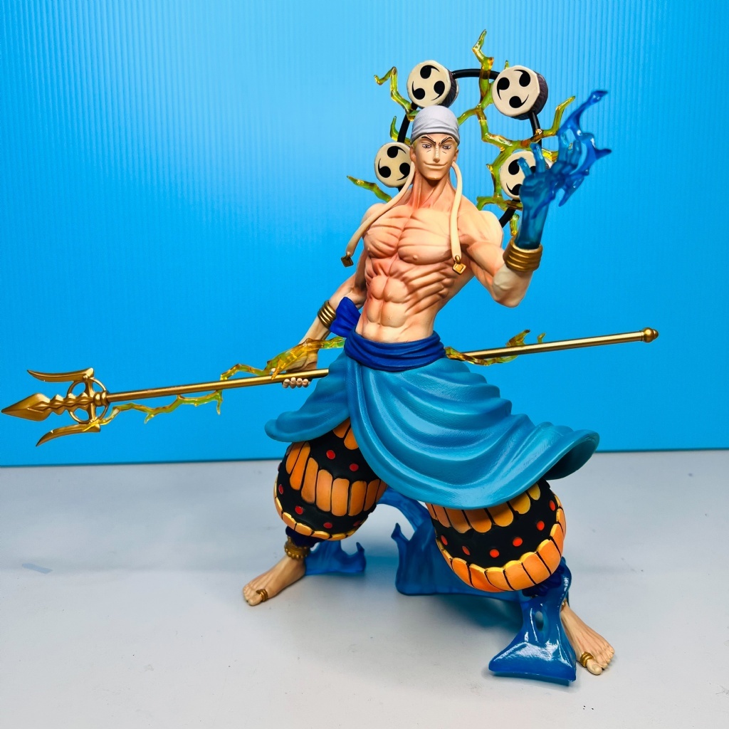 ✨台灣現貨✨巨無霸公仔+GK 站姿雷神艾尼爾 雙頭雕  動漫 響雷果實艾涅爾 擺件 公仔 空島 航海王 海賊王