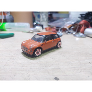 二手汽車模型 汽車玩具 Mini cooper 橘 1:64