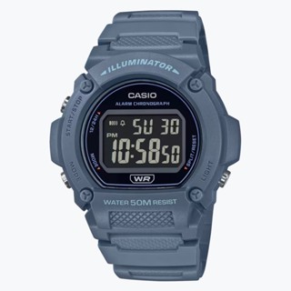 CASIO 卡西歐 質感大地色系電子錶 鬧鈴 計時碼錶 照明 多色 中性 W-219HC