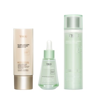 【TRUU 童】B5輕水感低敏防曬乳SPF50★★★★★+舒緩安撫原生露+修護安撫舒緩精華