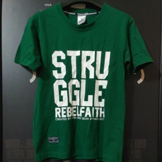 STRUGGLE GEAR綠色圓領印花短T S